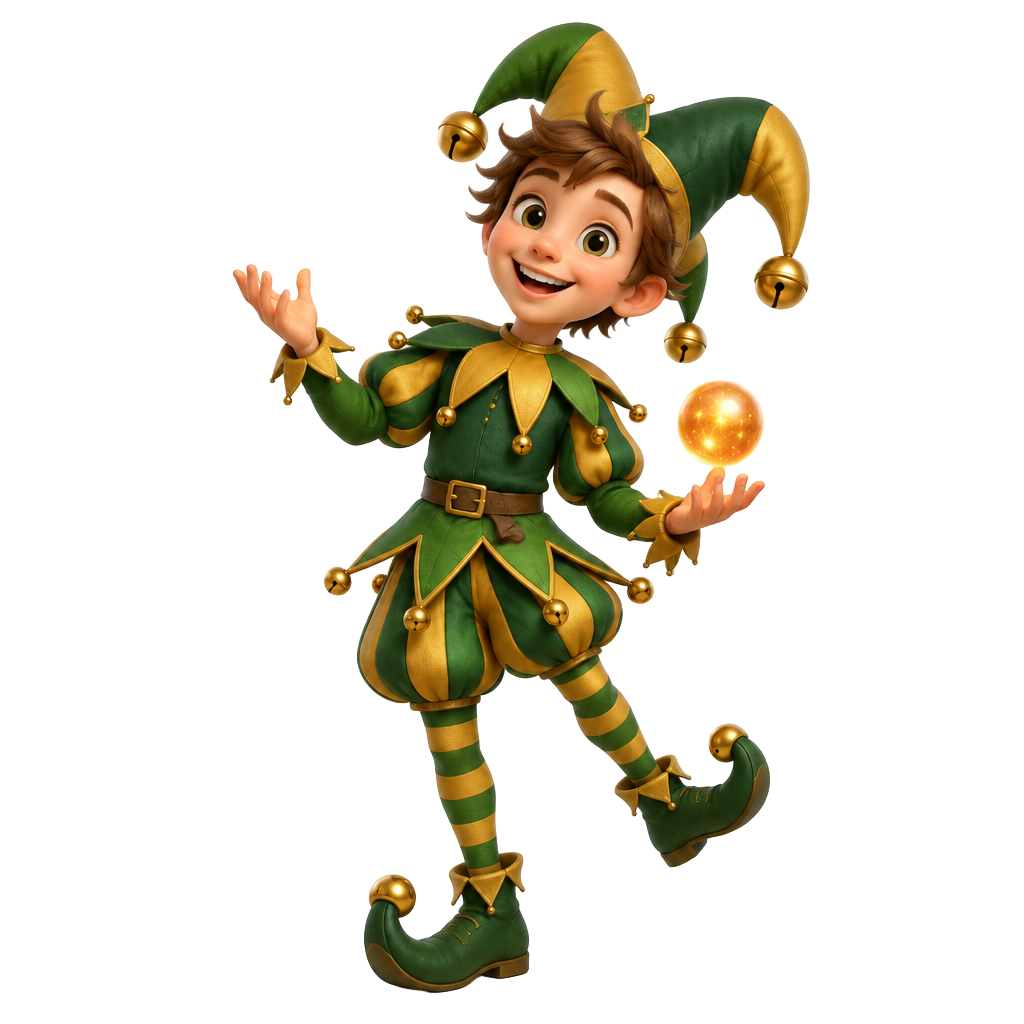 Pip, Joy Keeper, holding the Juggling Orbs
